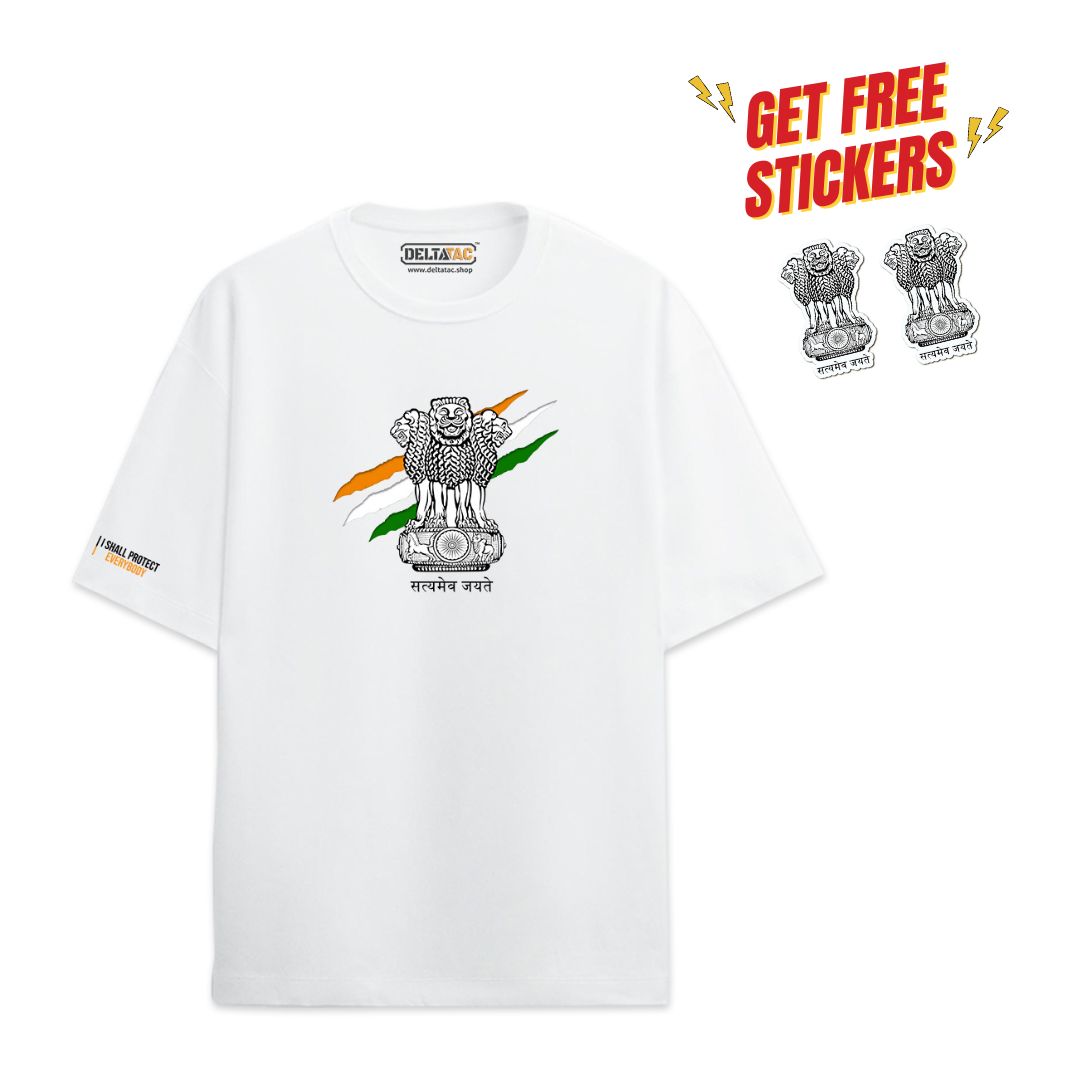 State Emblem of India Oversized T-Shirt