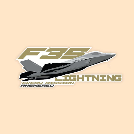 F-35 Lightning II Stealth Fighter Sticker | 5th Gen Combat Aircraft Decal | DeltaTac