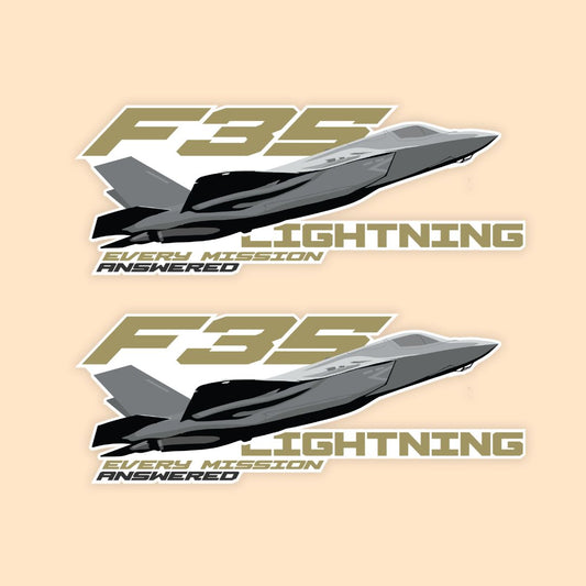 F-35 Lightning II Stealth Fighter Sticker | 5th Gen Combat Aircraft Decal | DeltaTac