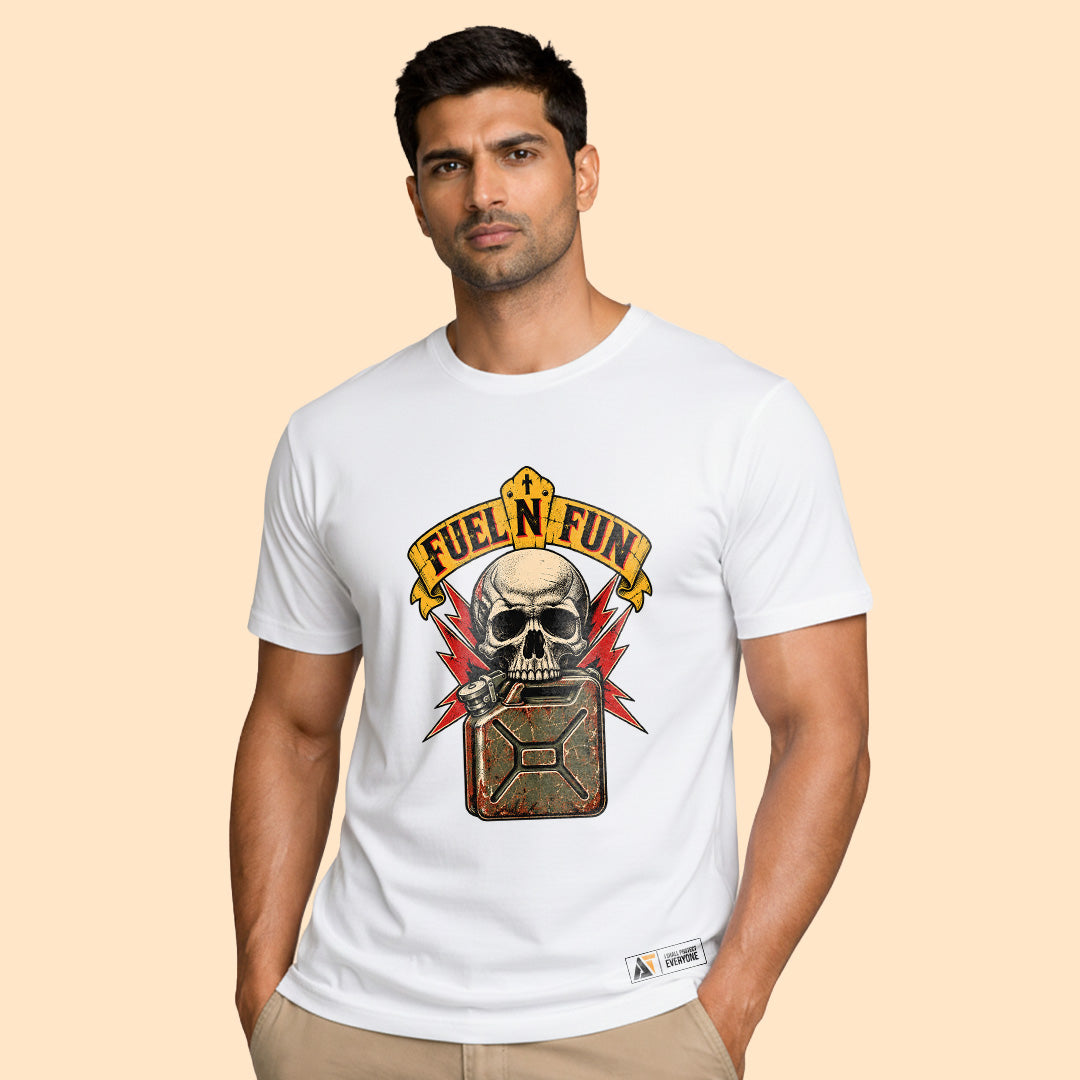 Fuel N Fun Skull T-Shirt | Retro Graphic Tee | Deltatac