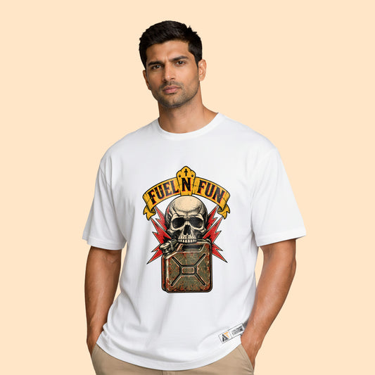 Fuel N Fun Skull T-Shirt | Retro Graphic Tee | Deltatac