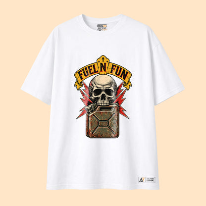 Fuel N Fun Skull T-Shirt | Retro Graphic Tee | Deltatac