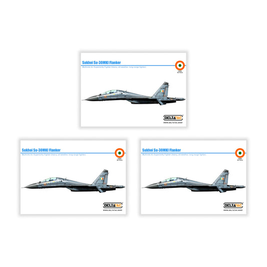Sukhoi Su-30 MKI Flanker Sticker - Pack of 3