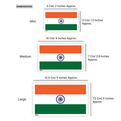 Tricolor Indian National Flag Sticker - Pack of 2