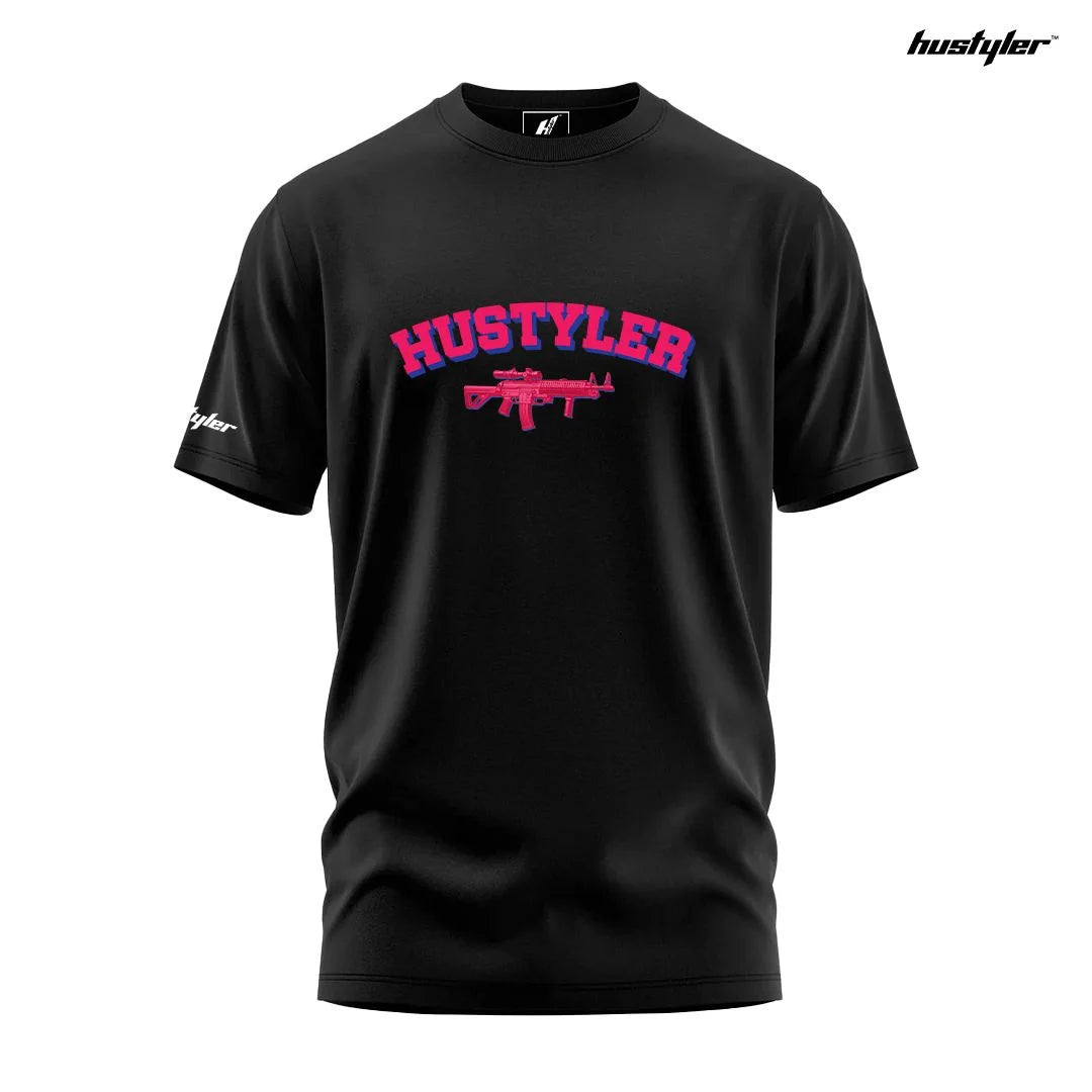 Hustyler Gun Black Regular T-Shirt