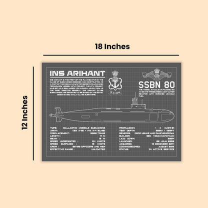 INS Arihant Blueprint Poster | Strategic Deterrence Series