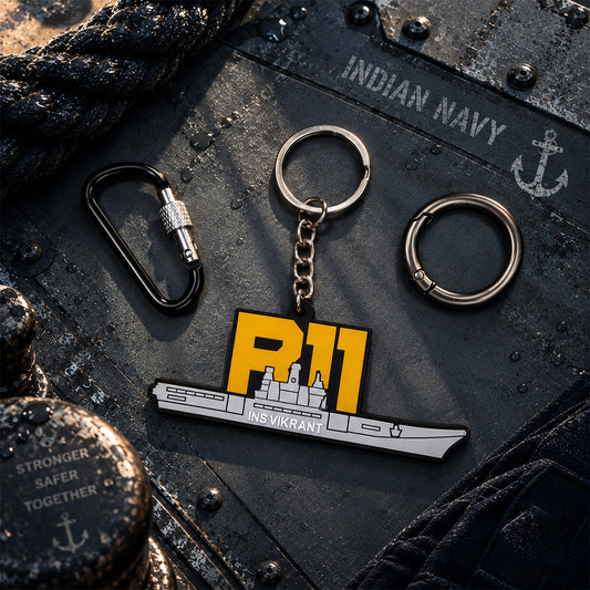 R11 INS Vikrant Keychain | India’s Indigenous Aircraft Carrier | Premium Keyring by Deltatac