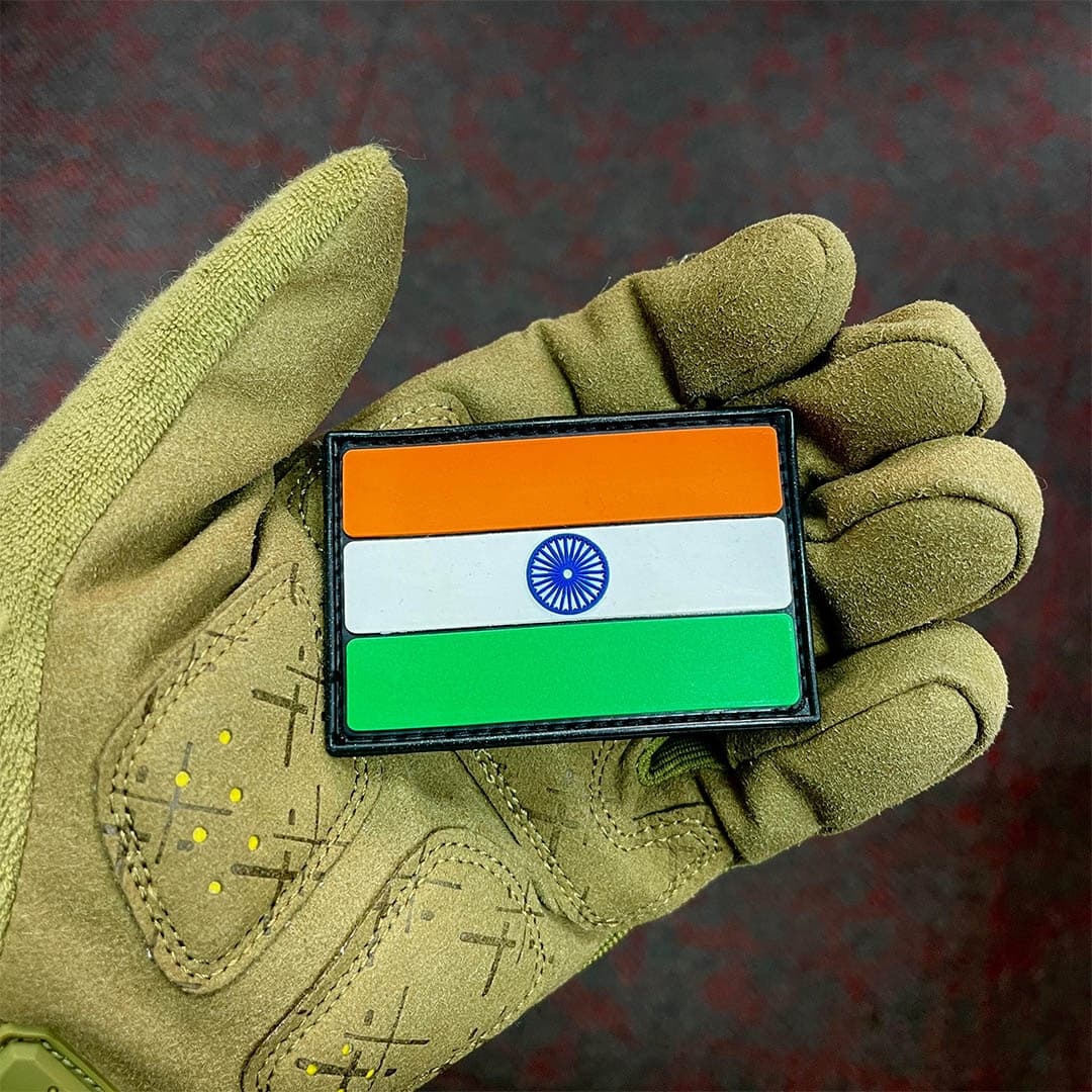 Tricolor India National Flag PVC Velcro Patch