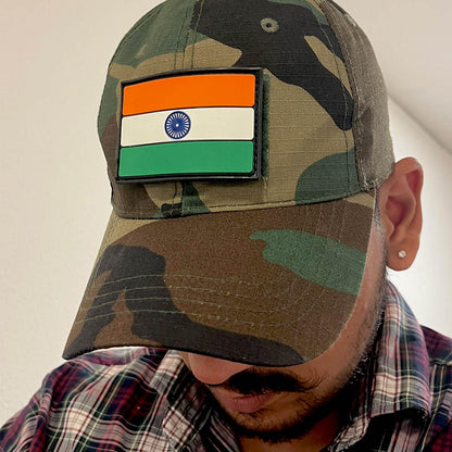 Tricolor India National Flag PVC Velcro Patch