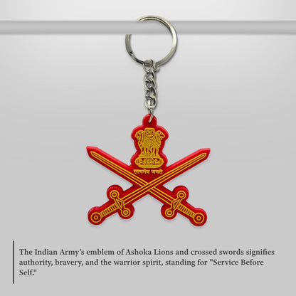 Indian Army Logo 3D Keychain