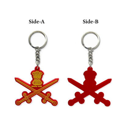Indian Army Logo 3D Keychain