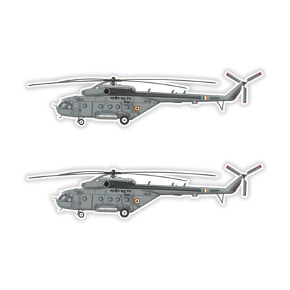 MI 17 Military Helicopter Sticker (Pack of 2) - Mini Military Stickers