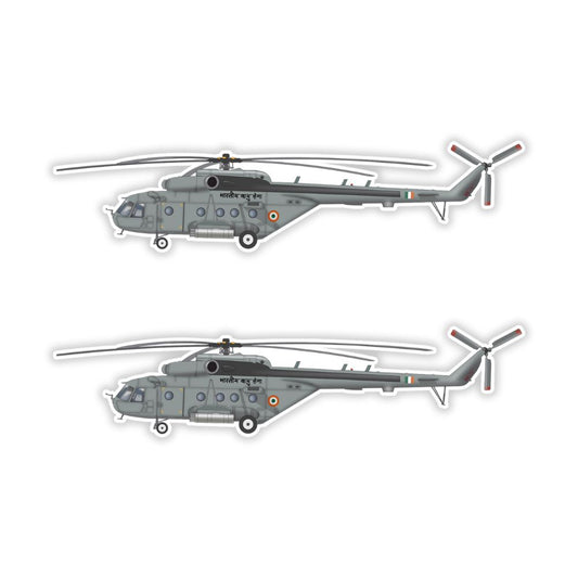 MI 17 Military Helicopter Sticker (Pack of 2) - Mini Military Stickers