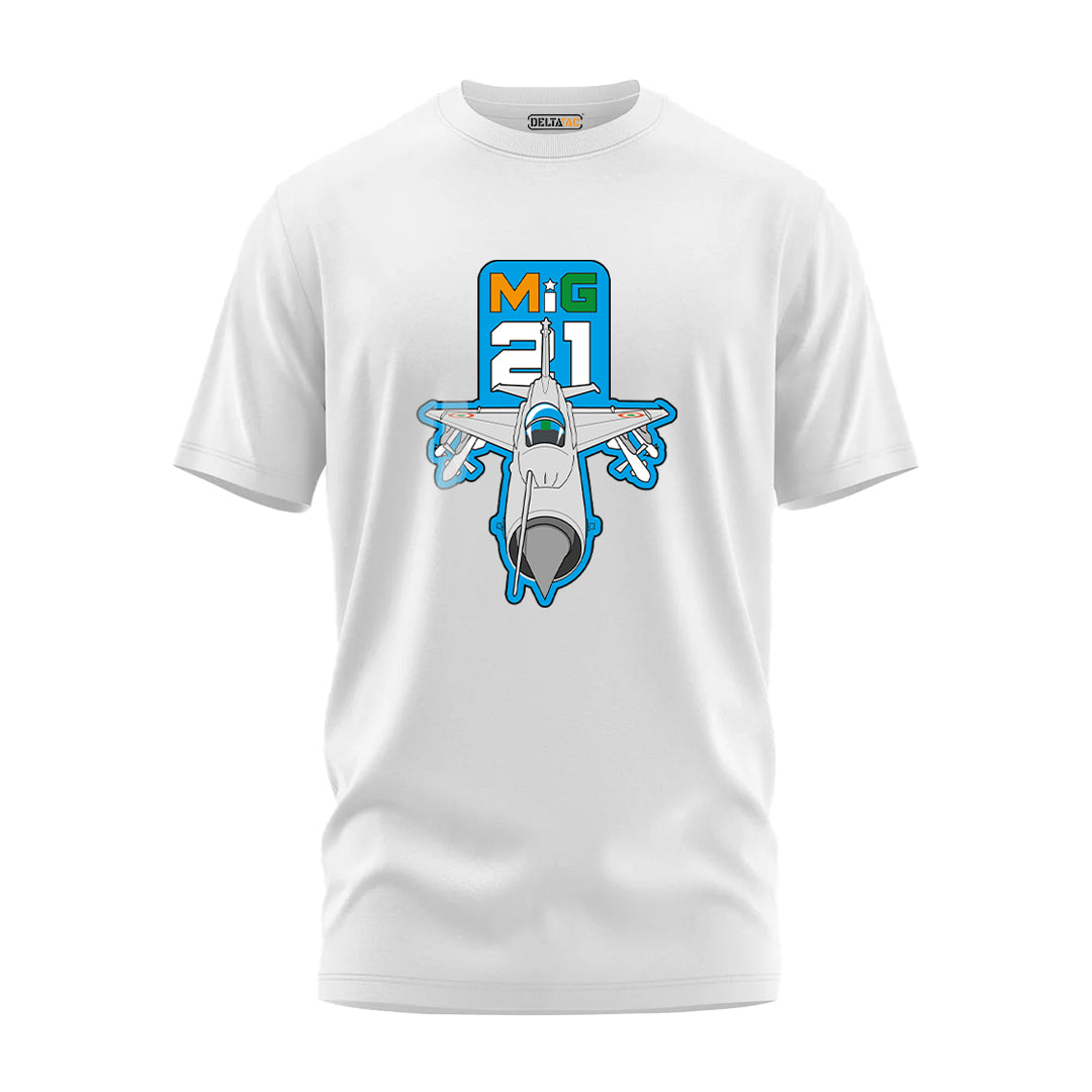 MiG-21 White RF T-Shirt – Supersonic Spirit | DeltaTac