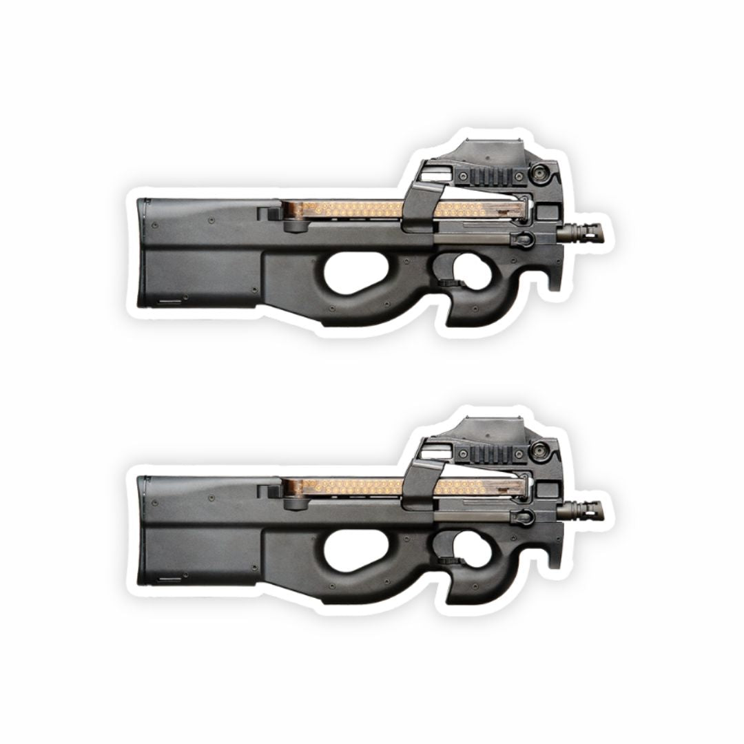 Mini FN P90 Submachine Gun Sticker (Pack of 2) - Mini Military Series