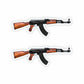 Mini AK-47 Wooden Butt Sticker (Pack of 2) - Mini Military Series