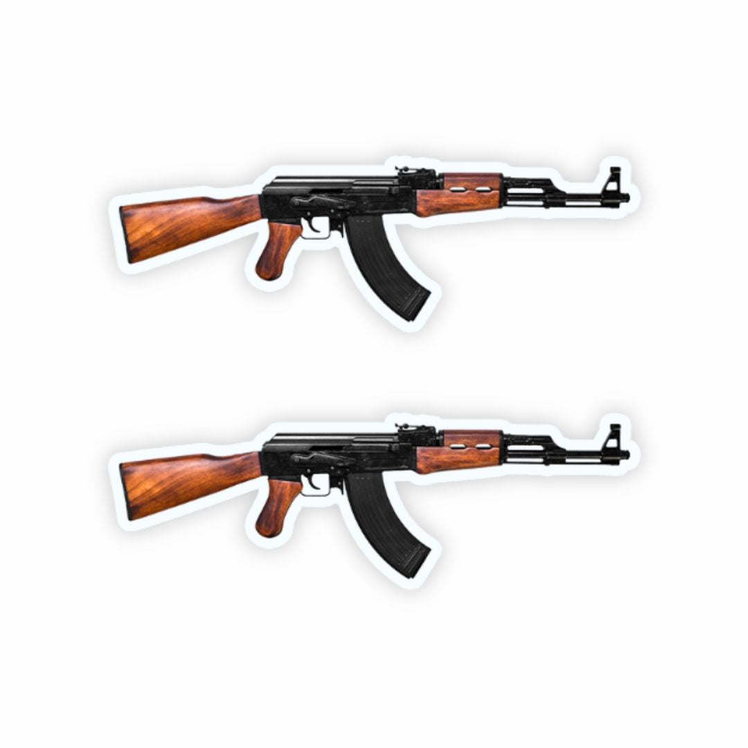 Mini AK-47 Wooden Butt Sticker (Pack of 2) - Mini Military Series