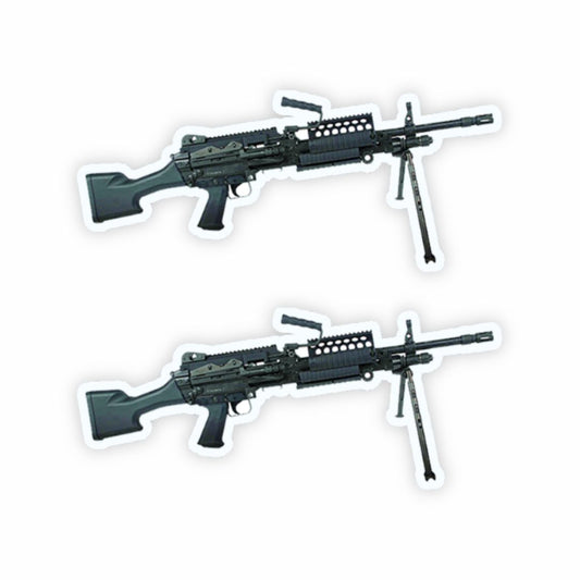 Mini MK 48 Machine Gun Sticker (Pack of 2) - Mini Military Series