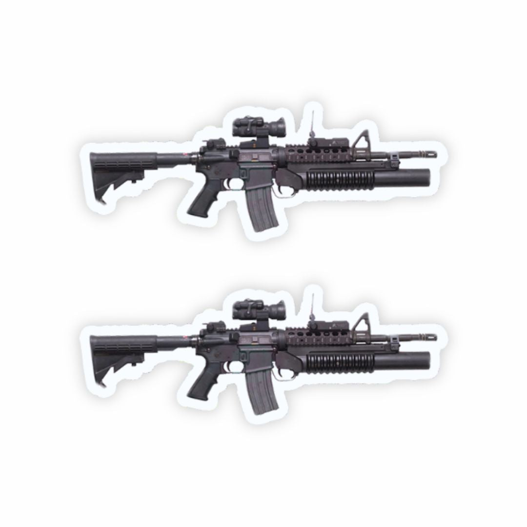 Mini M4 Carbine Assault Rifle Sticker (Pack of 2) - Mini Military Series