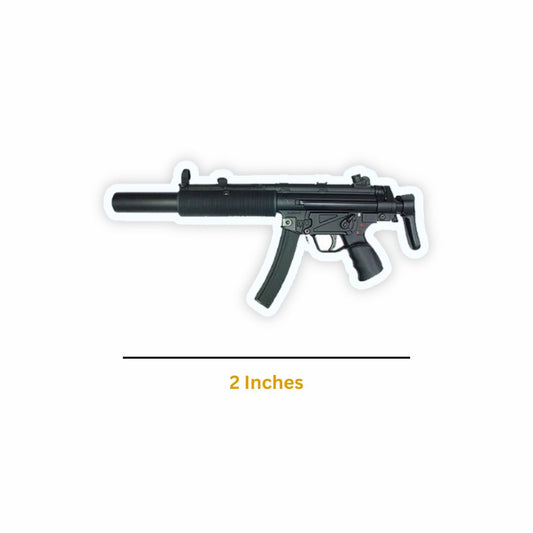 Mini Heckler Gun Sticker (Pack of 2) - Mini Military Series