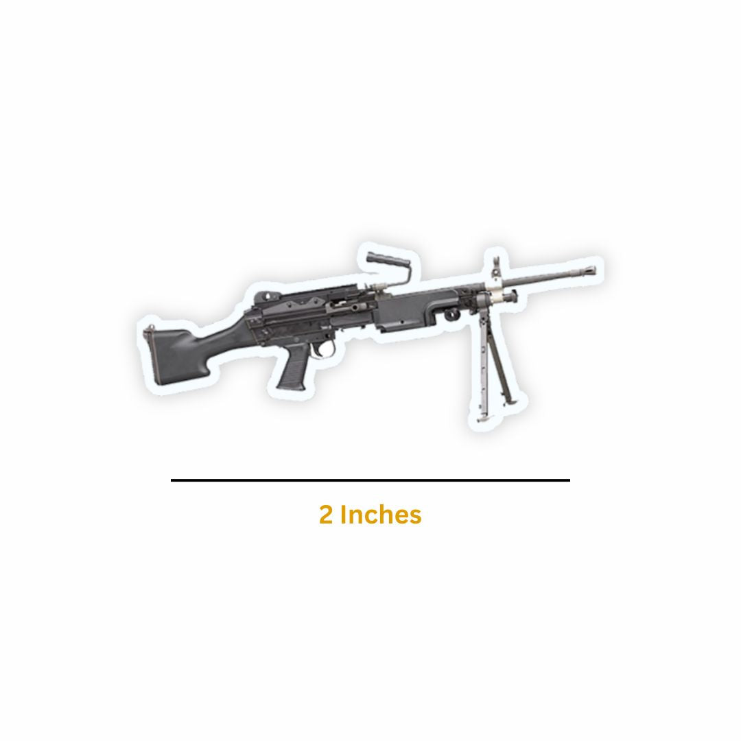 Mini Gun Sticker Png Format Mini FN Minimi Light Machine Gun Sticker (Pack of 2) - Mini Military Series