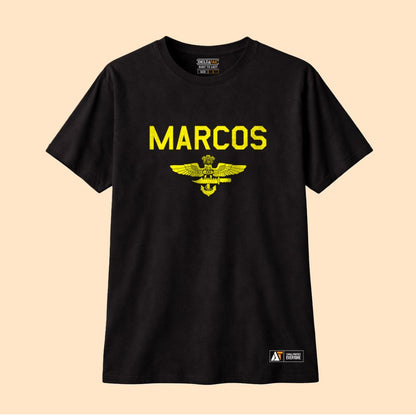 MARCOS Insignia – Silent Strength Black Tshirt Tactical Lifestyle Essential