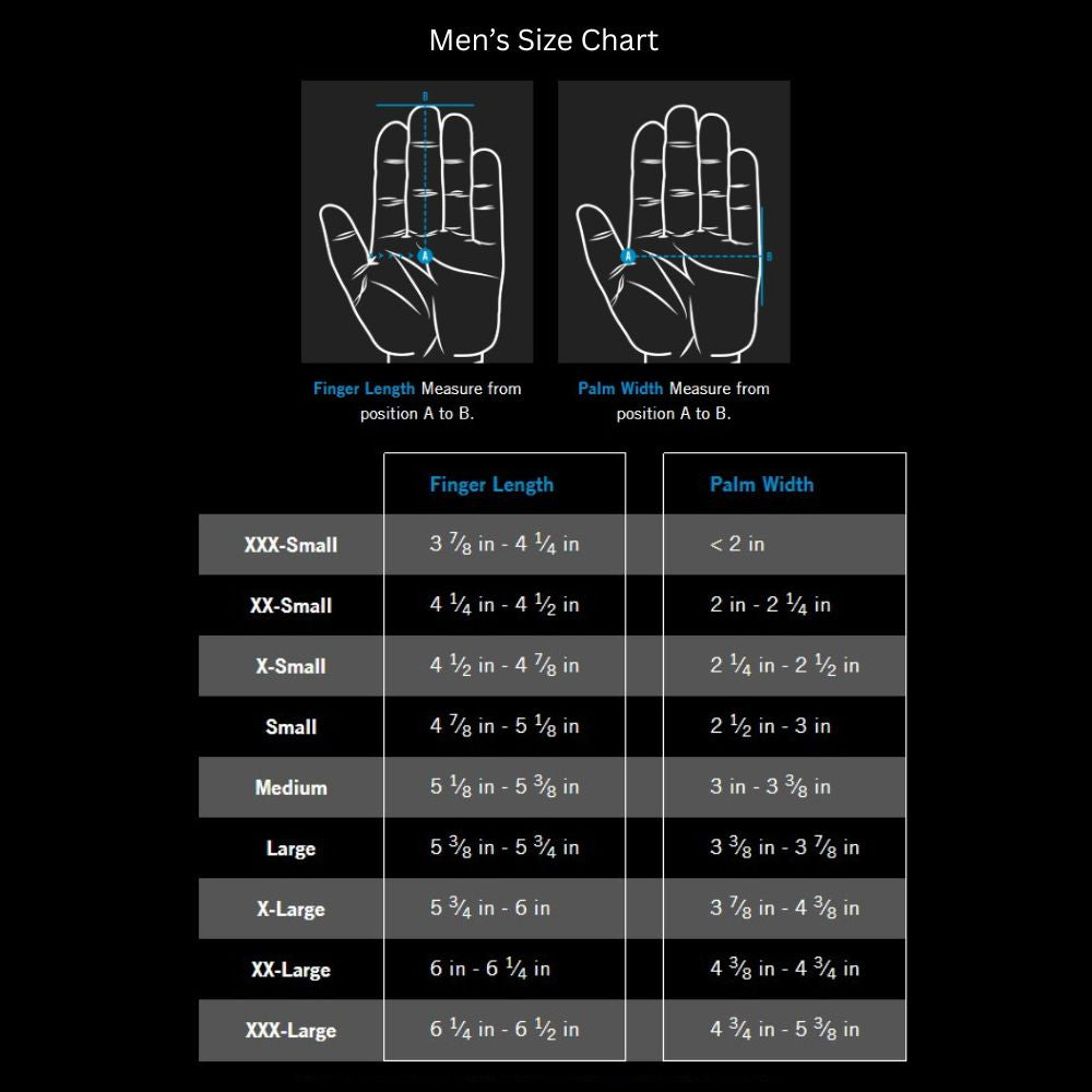 Mechanix M-Pact® Covert- Fingerless Tactical Gloves size chart men