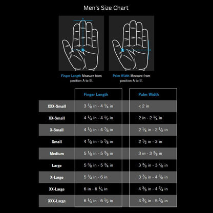 Mechanix M-Pact® Covert- Fingerless Tactical Gloves size chart men