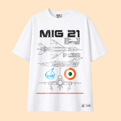 MiG-21 Blueprint T-Shirt – White Edition
