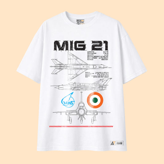 MiG-21 Blueprint T-Shirt – White Edition