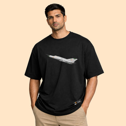 MiG-21 Minimalist T-Shirt Black – Iconic Fighter Jet Tribute