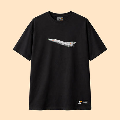 MiG-21 Minimalist T-Shirt Black – Iconic Fighter Jet Tribute