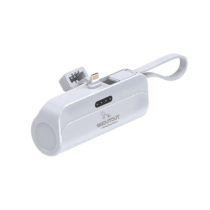 Mini Portable 5000mAh Power Bank - White