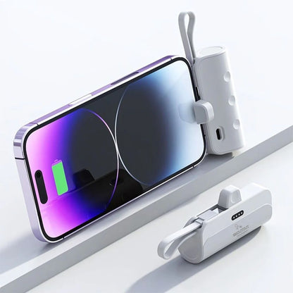 Mini Portable 5000mAh Power Bank - White