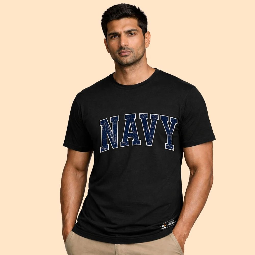 Indian Navy Typography T-Shirt| Tactical Naval Essential