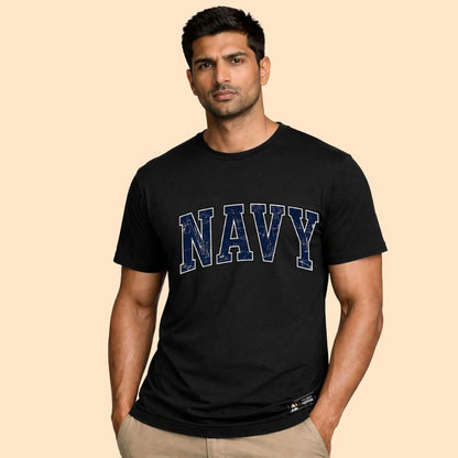 Indian Navy Typography T-Shirt| Tactical Naval Essential