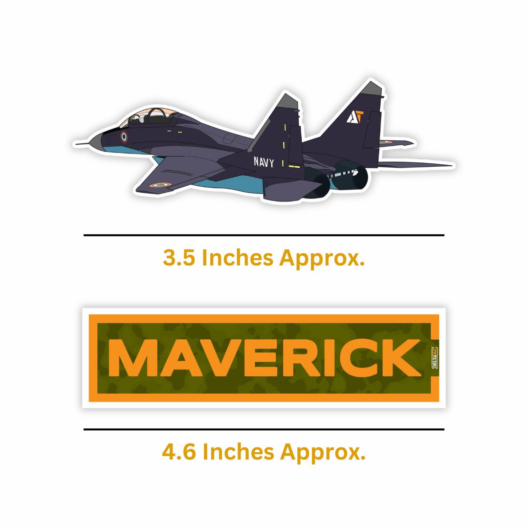 Indian Navy MiG 29K and Maverick Name Tab Sticker Combo