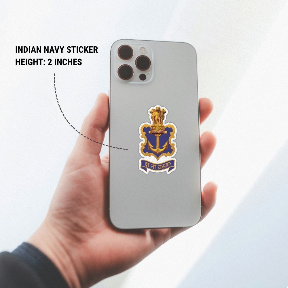 Mini Indian Navy Logo Stickers (Pack of 2) - Mini Military Series