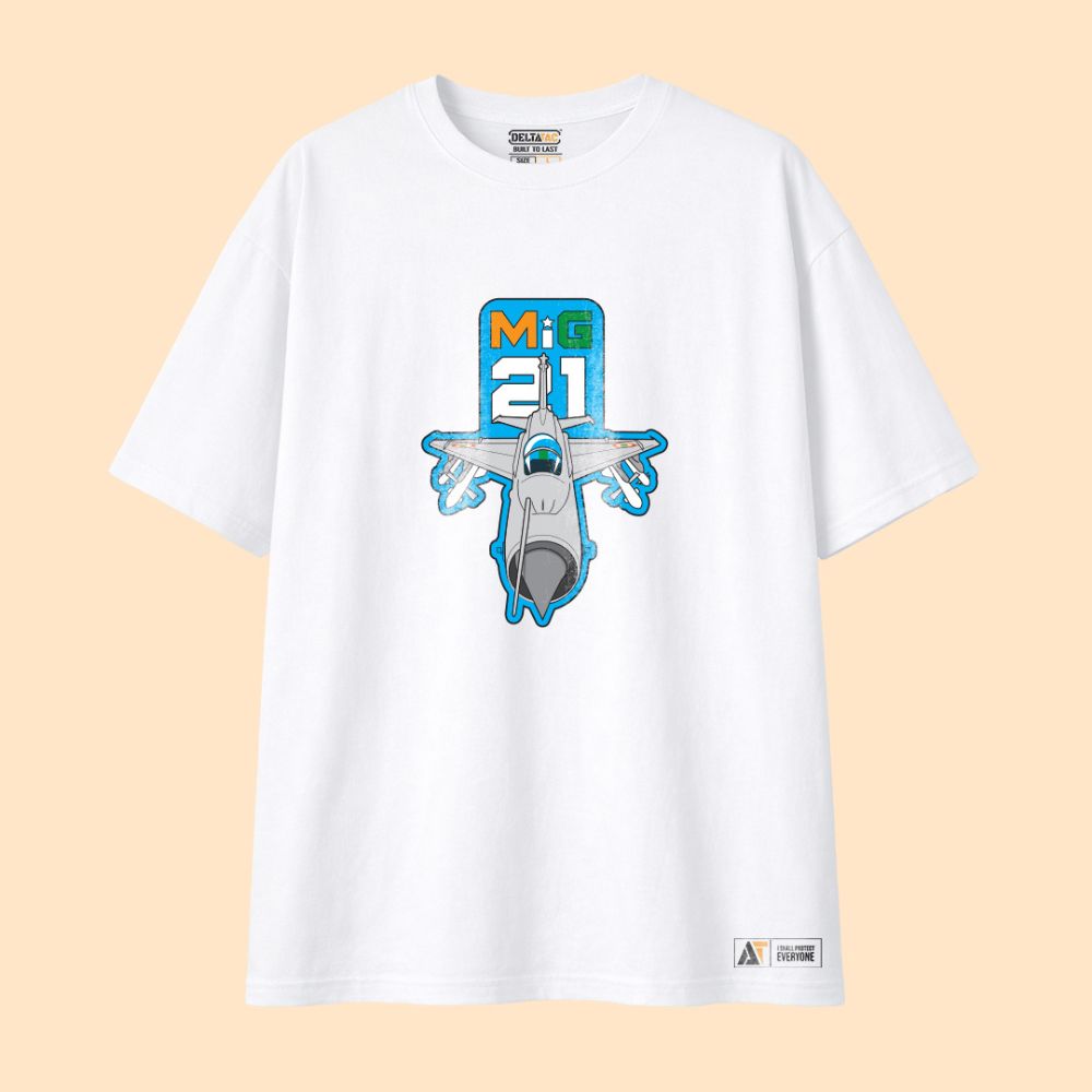 MiG-21 White RF T-Shirt – Supersonic Spirit | DeltaTac