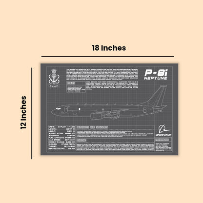 P-8i Neptune AIRCRAFT Blueprint Poster – Aviation Tactical Wall Art