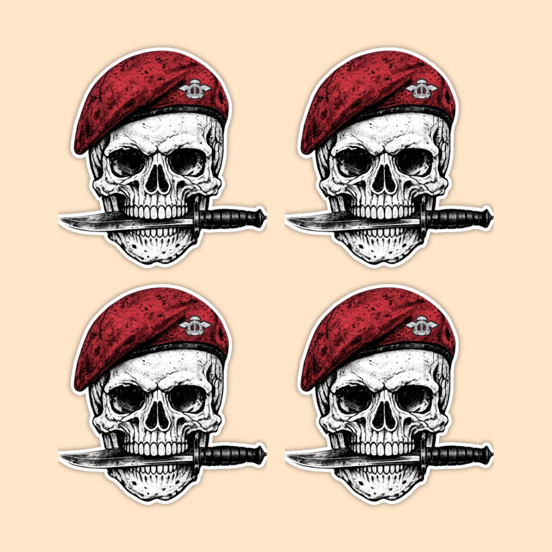 Para SF Silent Entry Sticker – Red Beret Operator Bayonet Artwork | Indian Special Forces Inspired Vinyl Decal