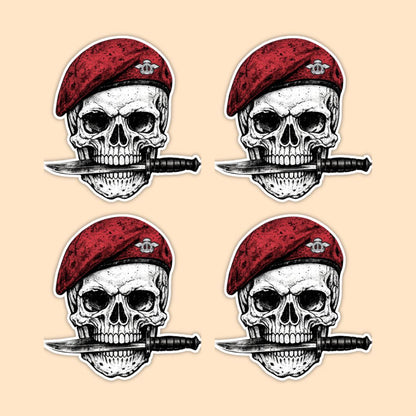 Para SF Silent Entry Sticker – Red Beret Operator Bayonet Artwork | Indian Special Forces Inspired Vinyl Decal