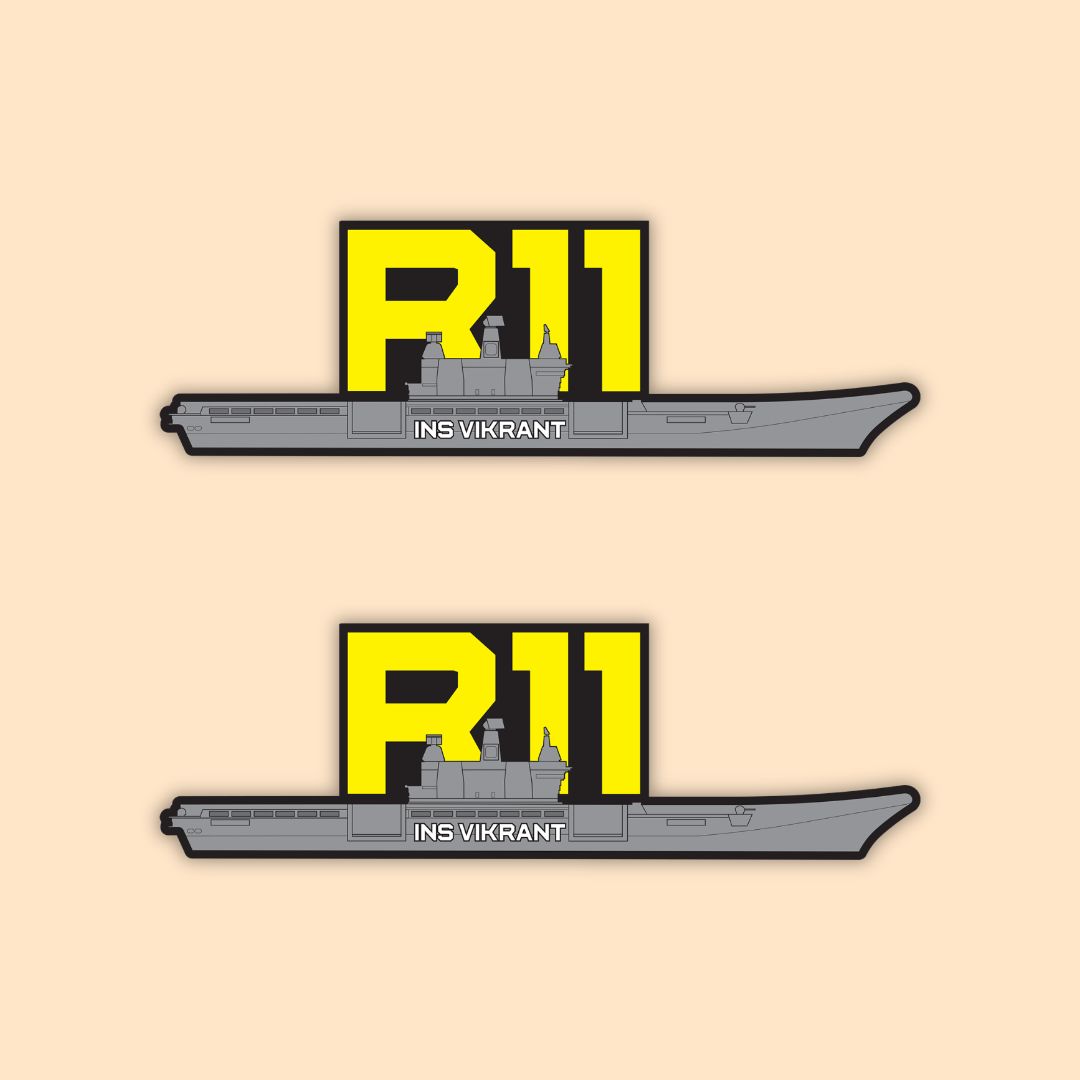 R11 INS Vikrant Sticker | India’s Indigenous Aircraft Carrier - Mini Military Stickers