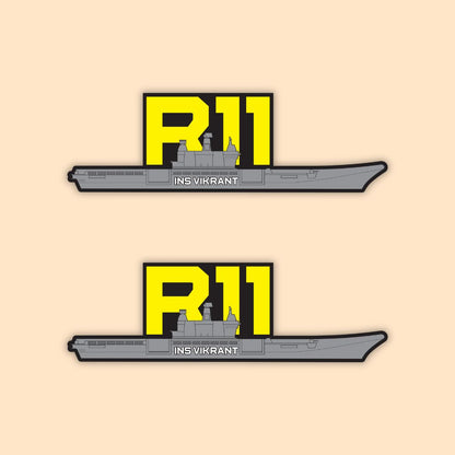 R11 INS Vikrant Sticker | India’s Indigenous Aircraft Carrier - Mini Military Stickers