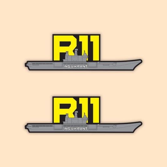 R11 INS Vikrant Sticker | India’s Indigenous Aircraft Carrier - Mini Military Stickers