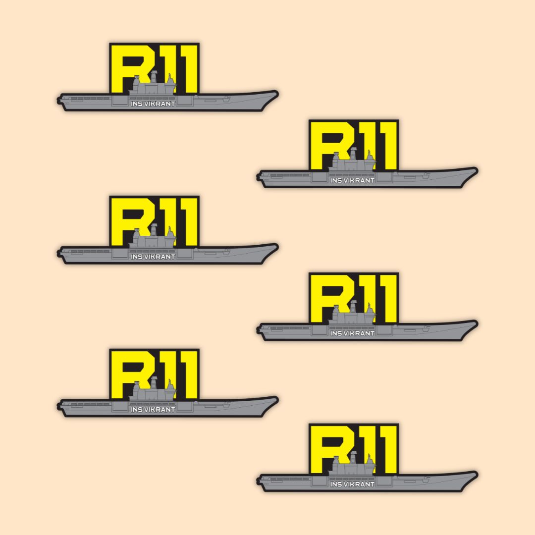 R11 INS Vikrant Sticker | India’s Indigenous Aircraft Carrier - Mini Military Stickers
