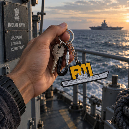 R11 INS Vikrant Keychain | India’s Indigenous Aircraft Carrier | Premium Keyring by Deltatac