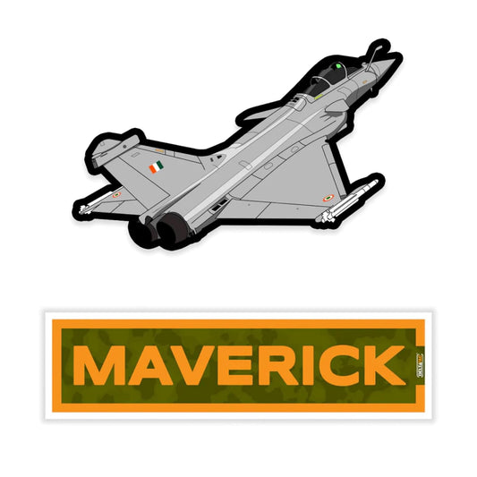 Indian Air Force Dassault Rafale and Maverick Name Tab Sticker Combo
