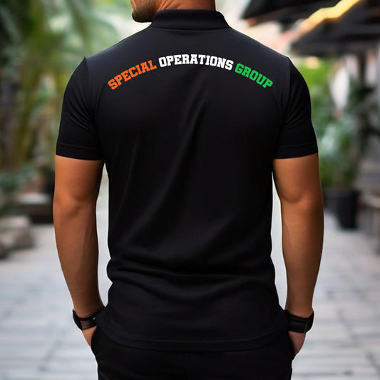 Special Operations Group Tricolor Polo Black T-shirt