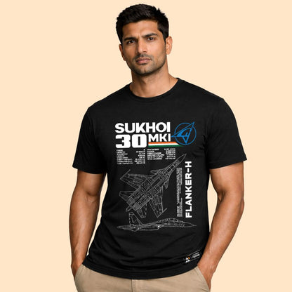 Sukhoi-30 MKI Flanker-H Black T-Shirt for men